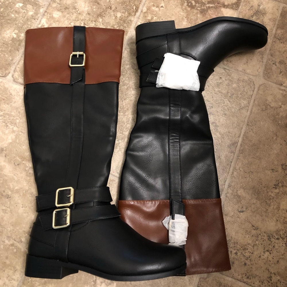 Black and Tan boots.